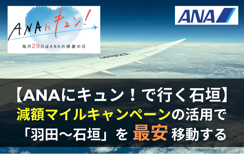 羽田〜石垣を最安で移動する方法。「ANAにキュン！」の特典航空券減額マイルキャンペーンで飛ぶ | マイルの翼